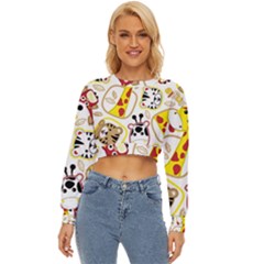 Vector-seamless-pattern-nice-animals-cartoon Lightweight Long Sleeve Sweatshirt by uniart180623