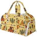 Seamless-pattern-funny-ranger-cartoon Burner Gym Duffel Bag View1
