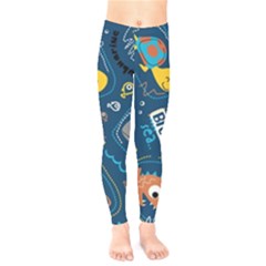 Seamless-pattern-vector-submarine-with-sea-animals-cartoon Kids  Classic Winter Leggings by uniart180623