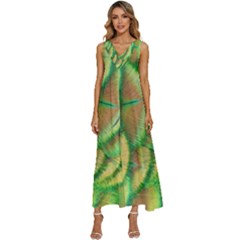Beautiful-peacock V-neck Sleeveless Loose Fit Overalls by uniart180623