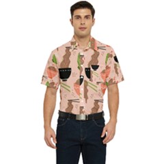 Japanese Street Food  Soba Noodle In Bowls Men s Short Sleeve Pocket Shirt  by uniart180623