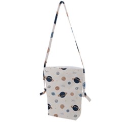 Space Planets Art Pattern Design Wallpaper Folding Shoulder Bag by uniart180623