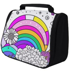 Rainbow Fun Cute Minimal Doodle Drawing Art Full Print Travel Pouch (big) by uniart180623