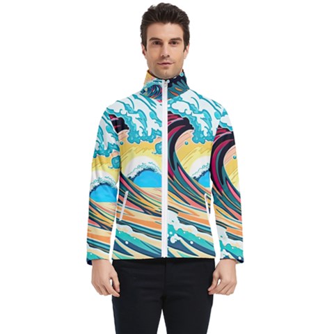 Waves Ocean Sea Tsunami Nautical Arts Men s Bomber Jacket by uniart180623