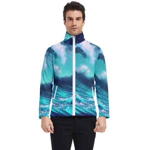 Tsunami Tidal Wave Ocean Waves Sea Nature Water Men s Bomber Jacket by uniart180623