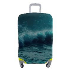 Waves Ocean Sea Tsunami Nautical Blue Sea Art Luggage Cover (small) by uniart180623