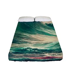 Storm Tsunami Waves Ocean Sea Nautical Nature Painting Fitted Sheet (full/ Double Size) by uniart180623