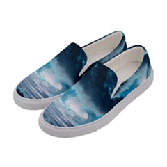 Thunderstorm Storm Tsunami Waves Ocean Sea Women s Canvas Slip Ons by uniart180623