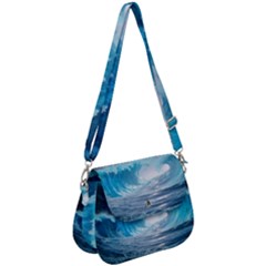 Thunderstorm Storm Tsunami Waves Ocean Sea Saddle Handbag by uniart180623