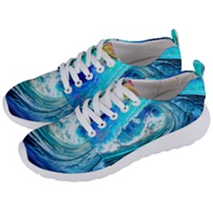 Tsunami Waves Ocean Sea Nautical Nature Water Painting Men s Lightweight Sports Shoes by uniart180623
