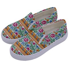 Flower Fabric Fabric Design Fabric Pattern Art Kids  Canvas Slip Ons by uniart180623