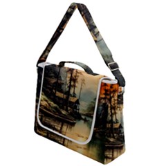 Fantasy Landscape Foggy Mysterious Box Up Messenger Bag by Ravend