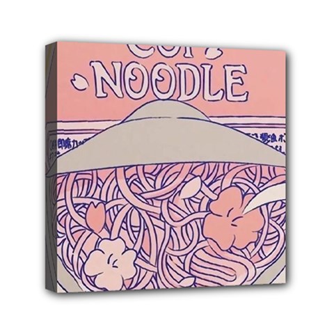Ramen Kawaii Aesthetic Pink Mini Canvas 6  X 6  (stretched) by Bangk1t