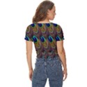 Peacock-feathers-bird-plumage Twist Front Crop Top View4