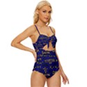 Art Pattern Design Background Graphic Knot Front One-Piece Swimsuit View3