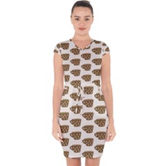 Cozy Coffee Cup Capsleeve Drawstring Dress  by ConteMonfrey