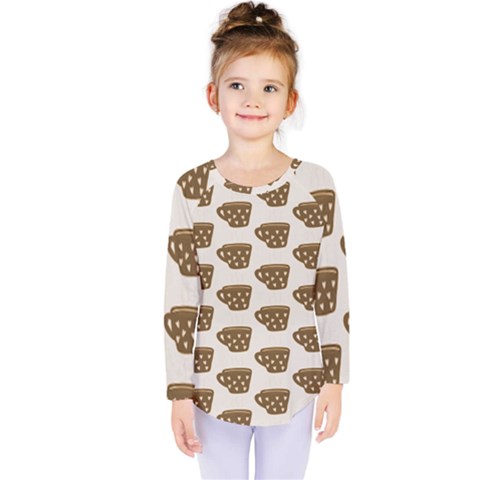 Cozy Coffee Cup Kids  Long Sleeve Tee by ConteMonfrey
