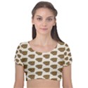 Cozy Coffee cup Velvet Short Sleeve Crop Top  View1