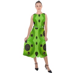 Abstract Geometric Modern Pattern Midi Tie-back Chiffon Dress by dflcprintsclothing