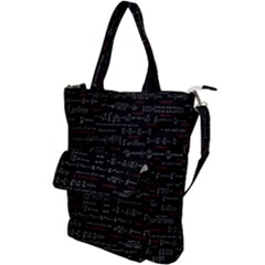 Black Background With Text Overlay Digital Art Mathematics Shoulder Tote Bag by uniart180623