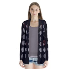 Black And Multicolored Polka Dot Artwork Digital Art Drape Collar Cardigan by uniart180623