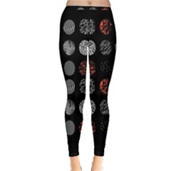 Black And Multicolored Polka Dot Artwork Digital Art Inside Out Leggings by uniart180623