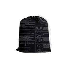 Black Background With Text Overlay Mathematics Trigonometry Drawstring Pouch (medium) by uniart180623