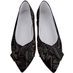 Black Background With Text Overlay Mathematics Trigonometry Women s Bow Heels by uniart180623