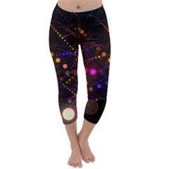Abstract Light Star Design Laser Light Emitting Diode Capri Winter Leggings  by uniart180623