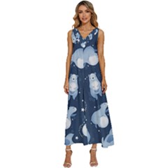 Bear Pattern Patterns Planet Animals V-neck Sleeveless Loose Fit Overalls by uniart180623