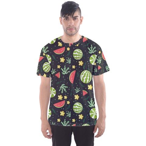 Watermelon Berries Patterns Pattern Men s Sport Mesh Tee by uniart180623