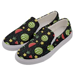Watermelon Berries Patterns Pattern Men s Canvas Slip Ons by uniart180623