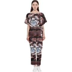 Flower Fractal Art Cool Petal Abstract Batwing Lightweight Chiffon Jumpsuit by uniart180623
