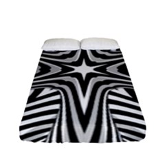 Fractal Star Mandala Black And White Fitted Sheet (full/ Double Size) by uniart180623