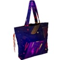 Colorful Abstract Background Creative Digital Art Colorful Geometric Artwork Drawstring Tote Bag View2