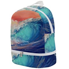 Artistic Wave Sea Zip Bottom Backpack by uniart180623