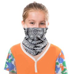 Mandala Circles Drawing Pattern Face Covering Bandana (kids) by uniart180623