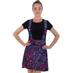 Grafitti Graffiti Abstract Artwork Digital Velvet Suspender Skater Skirt by uniart180623