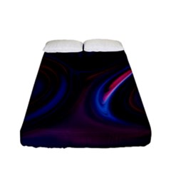Purple Blue Swirl Abstract Fitted Sheet (full/ Double Size) by uniart180623