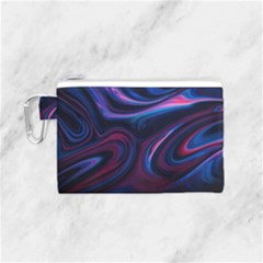 Purple Blue Swirl Abstract Canvas Cosmetic Bag (small) by uniart180623