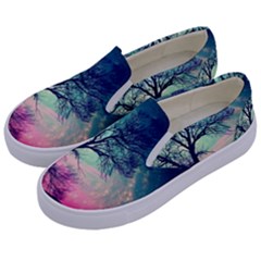 Tree Abstract Field Galaxy Night Nature Kids  Canvas Slip Ons by uniart180623
