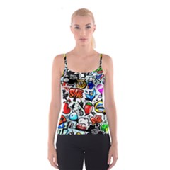 Graffiti Art Cartoon Comic Spaghetti Strap Top by uniart180623