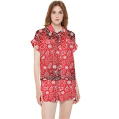 Christmas Pattern Red Chiffon Lounge Set by uniart180623