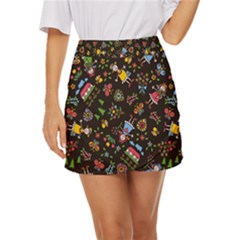 Cartoon Texture Mini Front Wrap Skirt by uniart180623