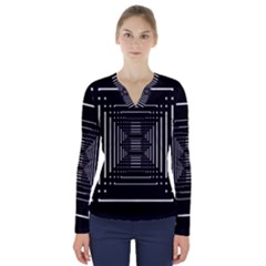 Infinity Feelings V-neck Long Sleeve Top by uniart180623