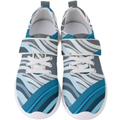 Waves Ink Abstract Texture Art Men s Velcro Strap Shoes by uniart180623
