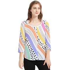 Background Abstract Wallpaper Chiffon Quarter Sleeve Blouse by uniart180623