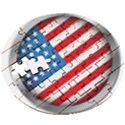 United Of America Usa Flag Wooden Puzzle Round View3