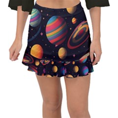 Planet Star Fantasy Fishtail Mini Chiffon Skirt by Simbadda