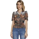 Breathe In Nature Background Puffed Short Sleeve Button Up Jacket View1